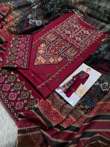 3-Piece Fancy Unstitched Suit