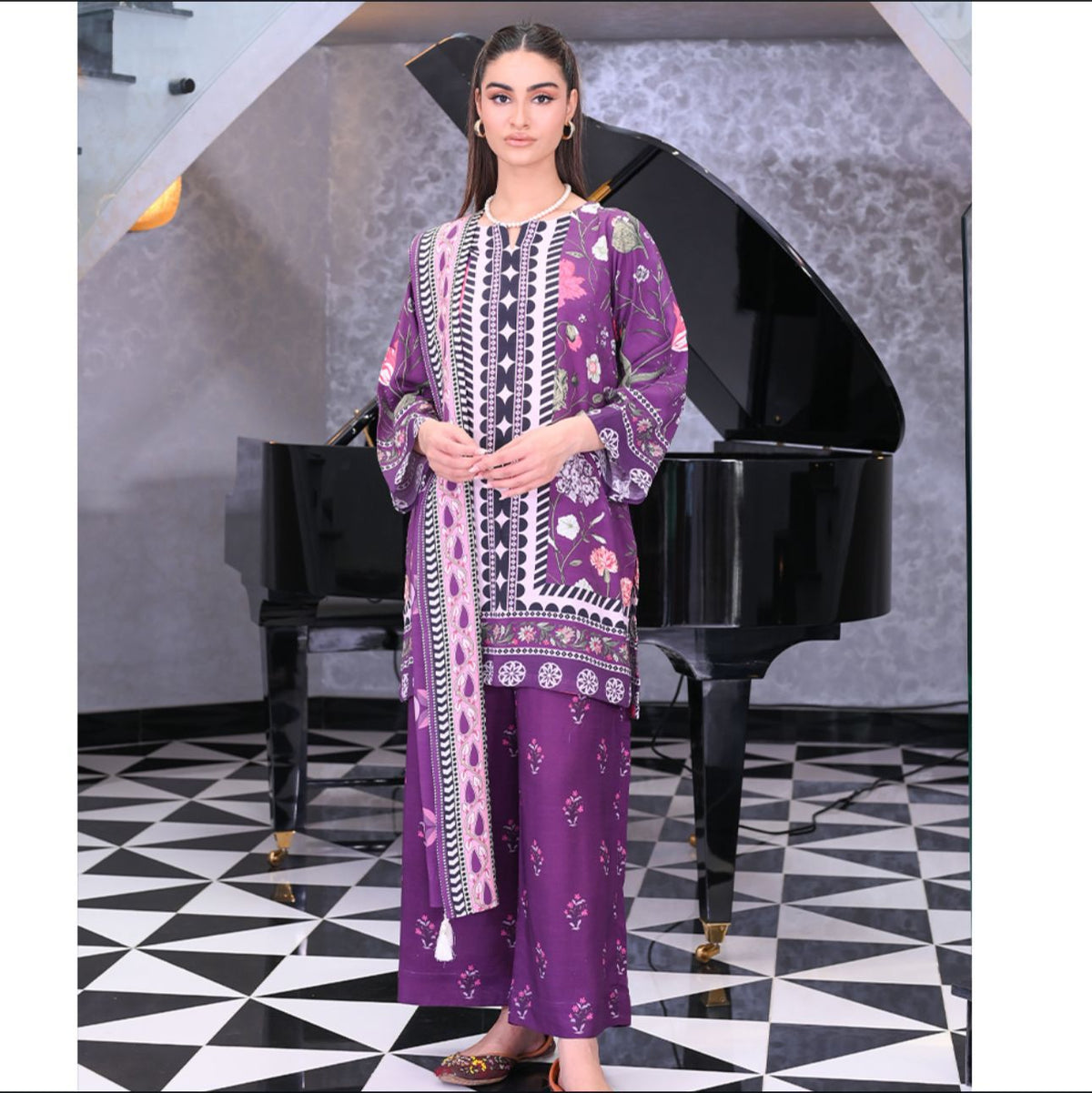 3-Piece Print Lawn Suit