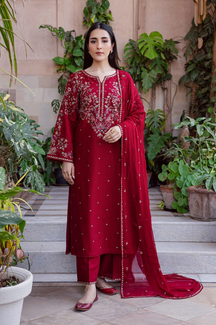 Unstitched Festive 3-Pc Suit