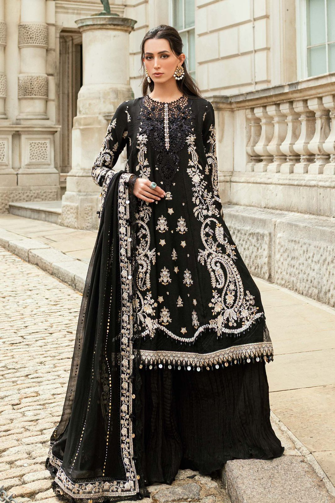 3-Pc Premium Embroidered Unstitched Suit