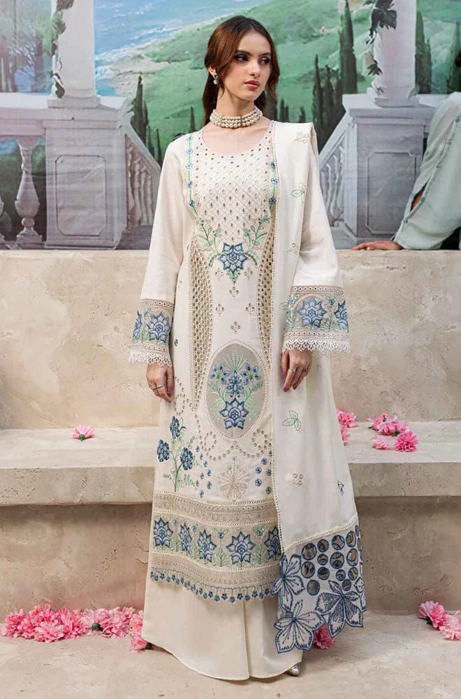 3-Pc Premium Embroidered Unstitched Suit