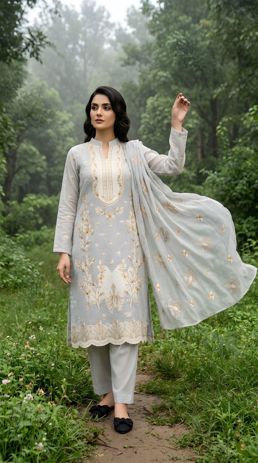 3-Piece Unstitched Festive Suit