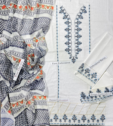 3-Piece Fancy Unstitched Suit