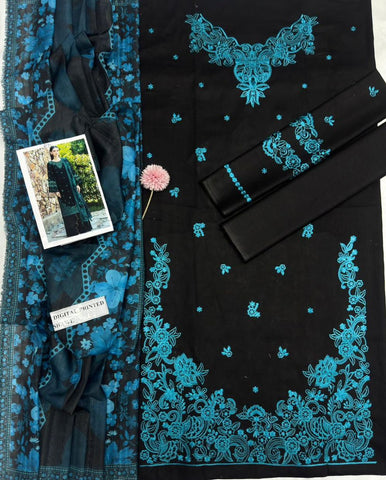 3-Piece Festive Unstitched Suit