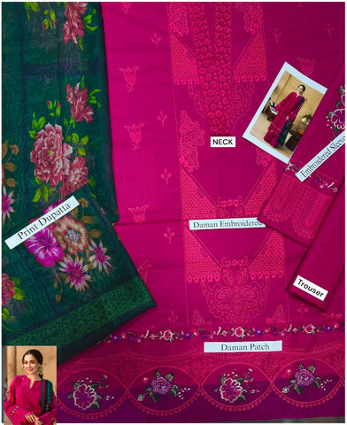 3-Piece Festive Unstitched Suit