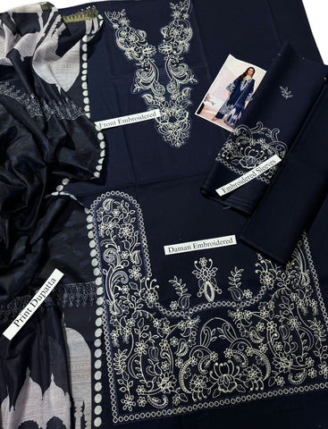 Embroidered Unstitched Suit 3-Pc