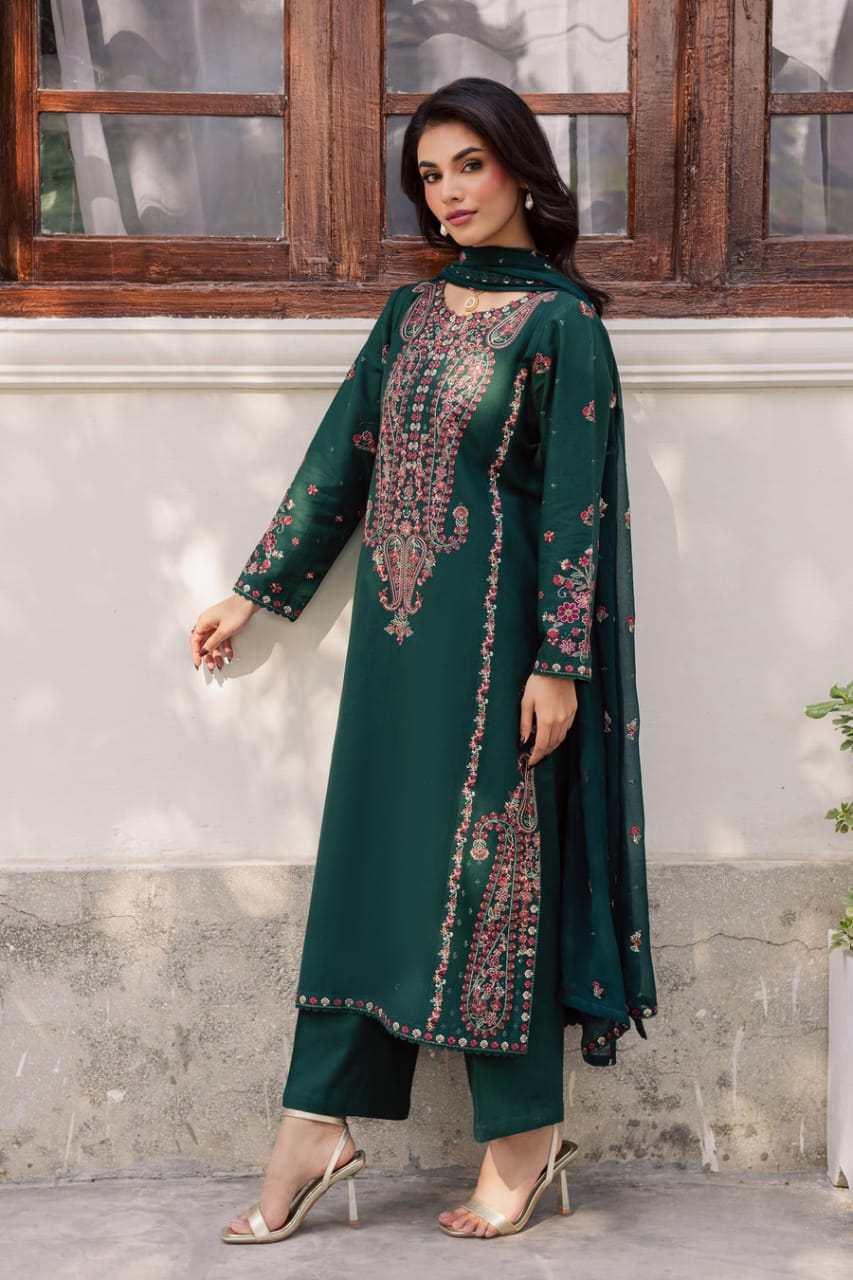 Premium Festive Unstitched Suit 3-Pc