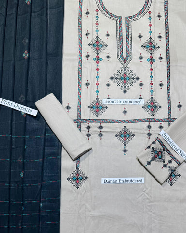 3-Piece Fancy Lawn Suit