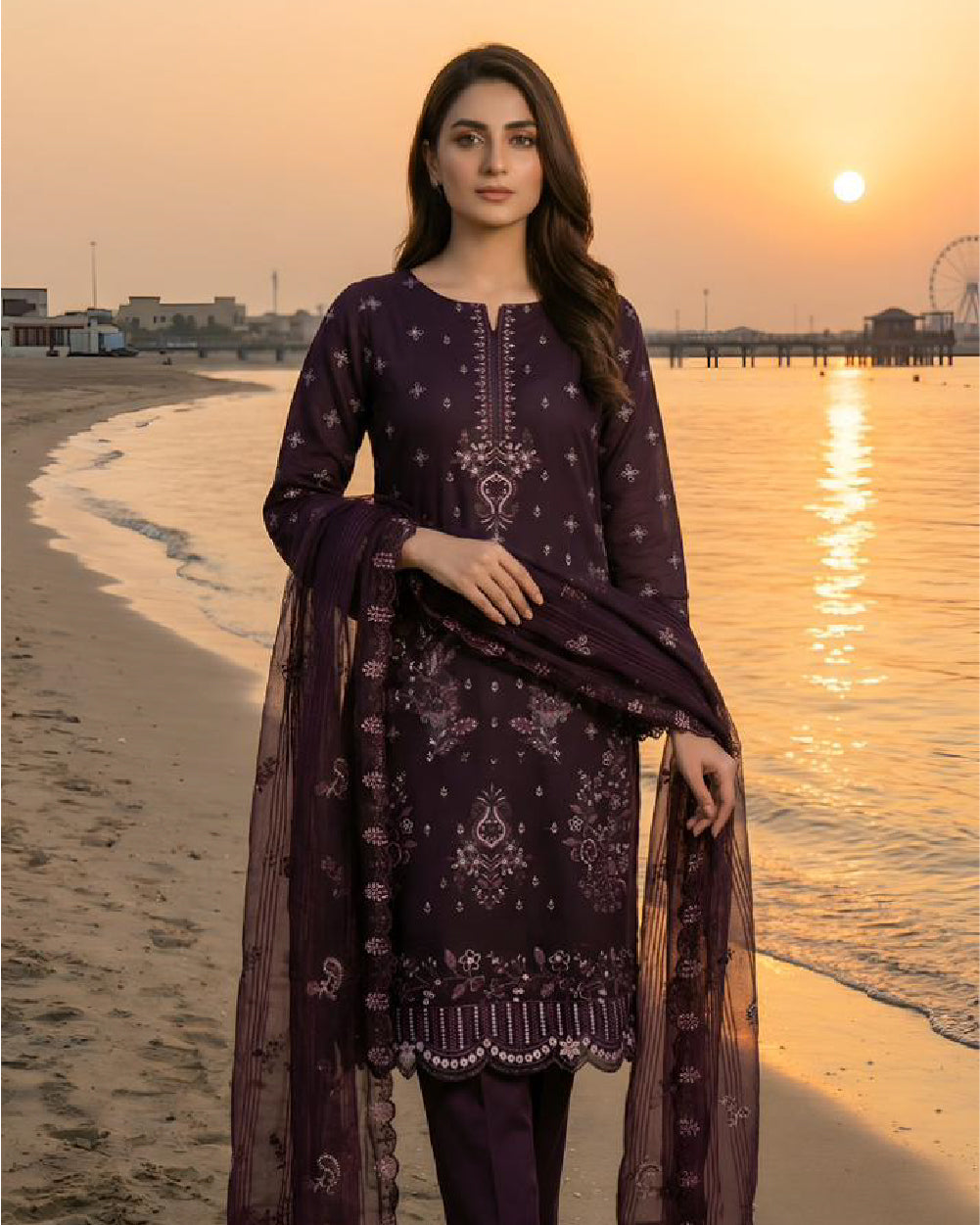 3-Piece Embroidery Lawn Suit