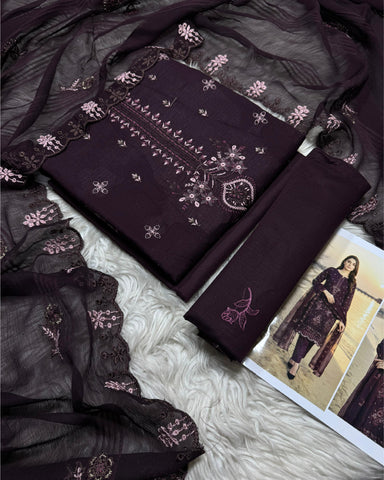 3-Piece Embroidery Lawn Suit