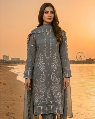 3-Piece Embroidery Lawn Suit