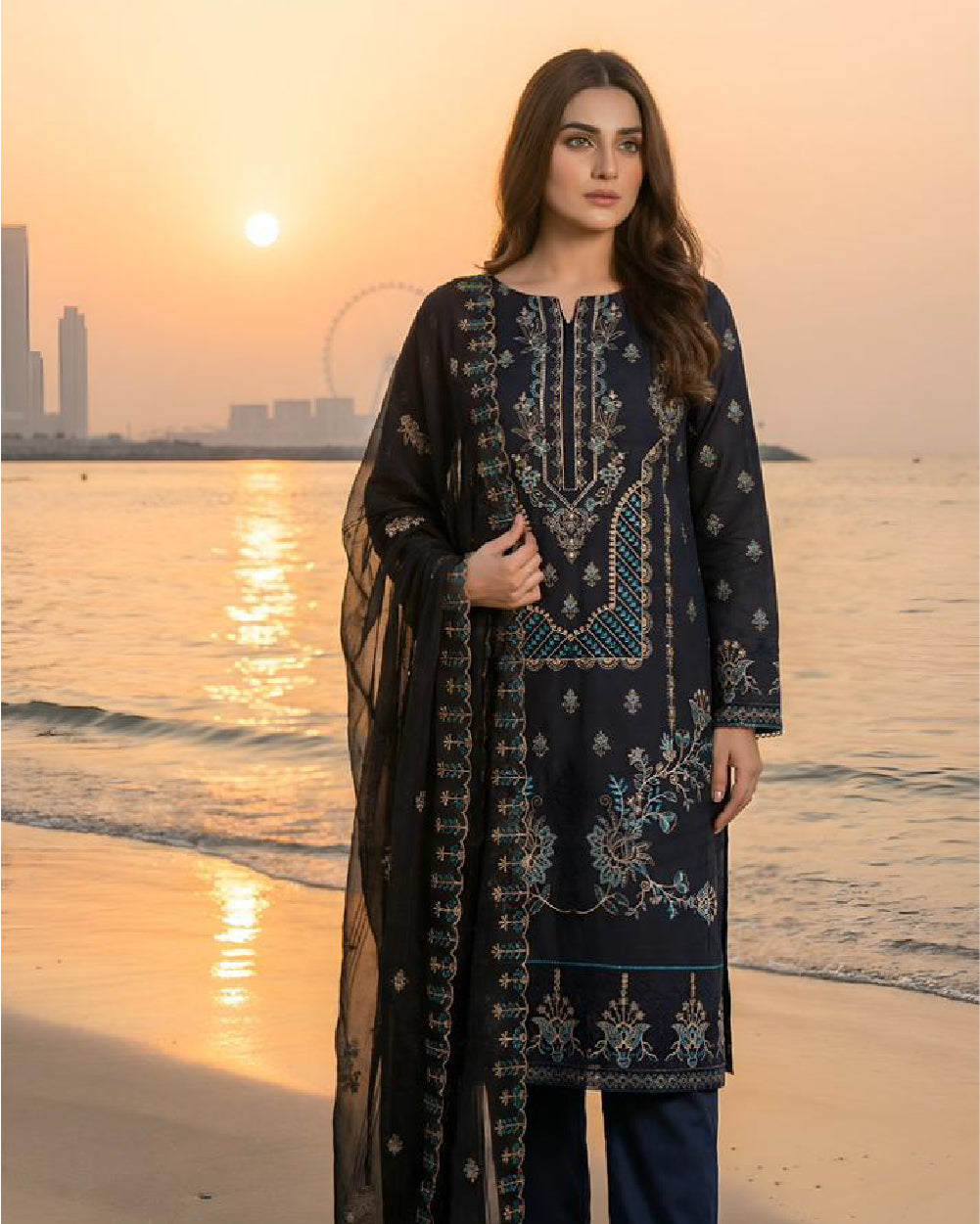 3-Piece Embroidery Lawn Suit
