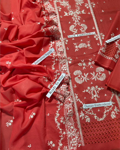 3-Piece Embroidery Lawn Suit
